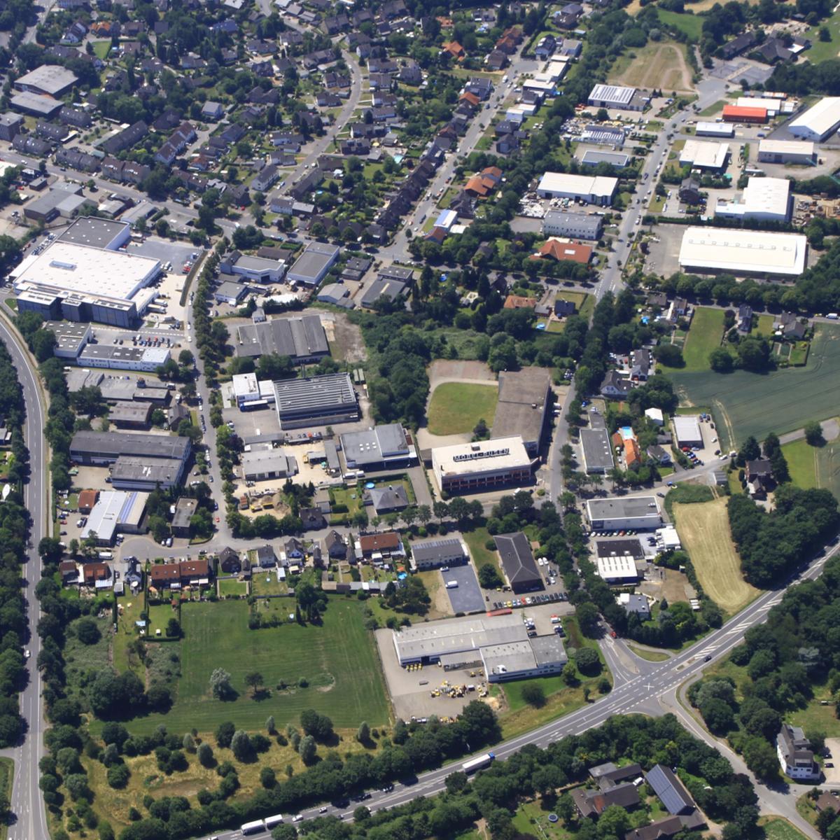 Luftbildaufnahme des Gewerbepark Neukirchen-Nord
